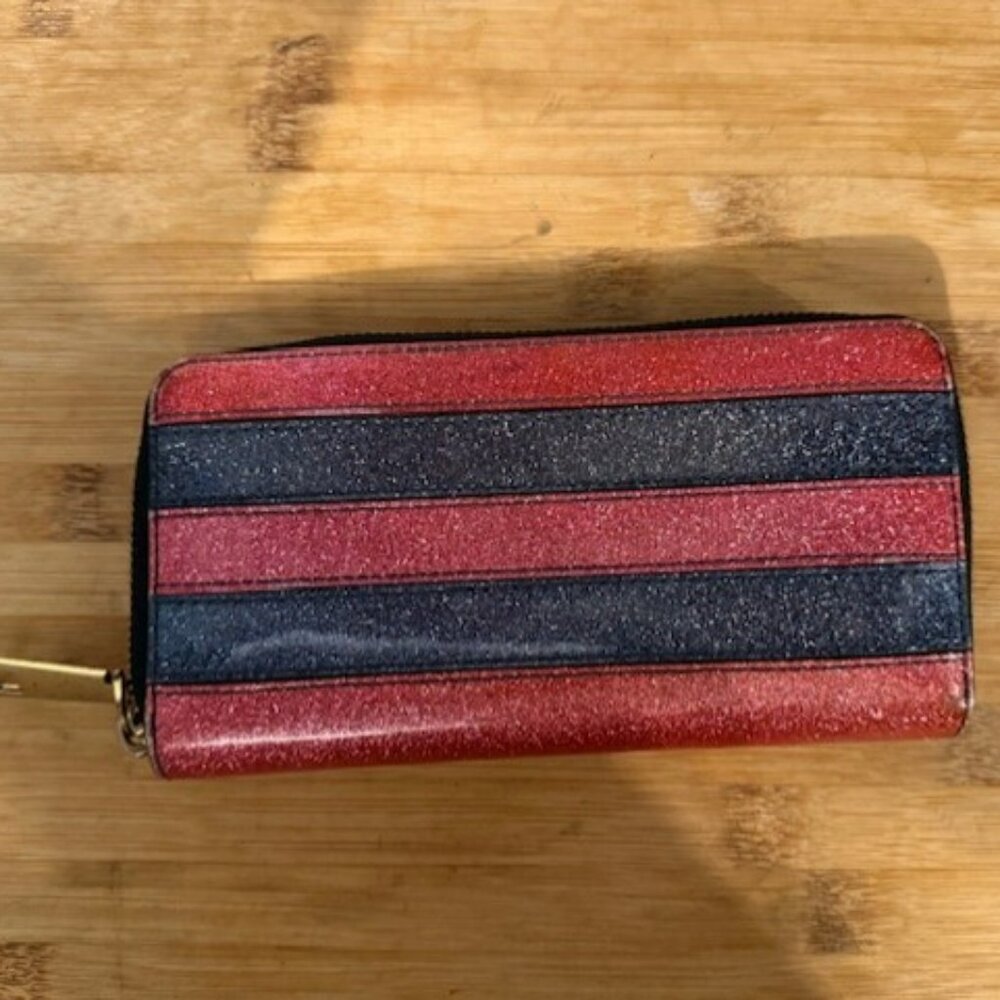 Marc Jacobs – Glitter Striped Zip-Around Wallet / Clutch - Picture 11 of 16